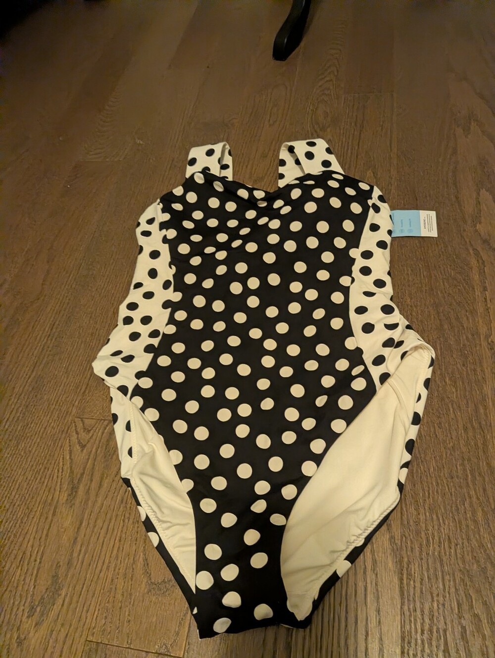 Land's End - Classic Black & White Polka Dot Women's One-Piece Swimsuit